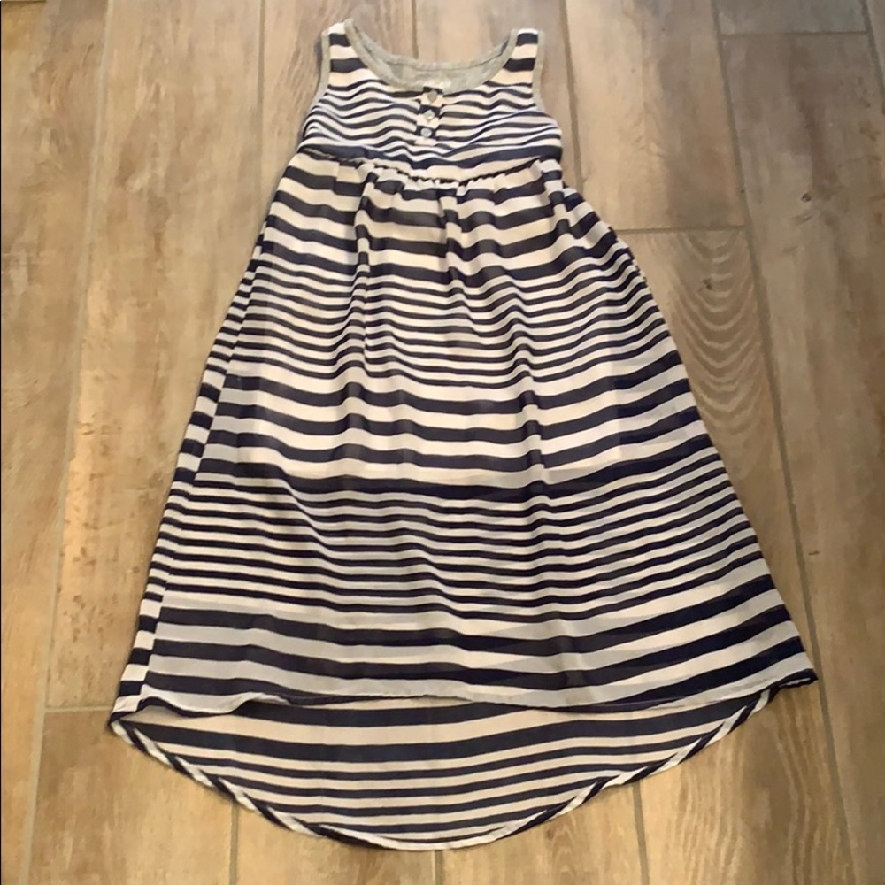 Girls Cherokee Navy/white Sundress Good Cond!